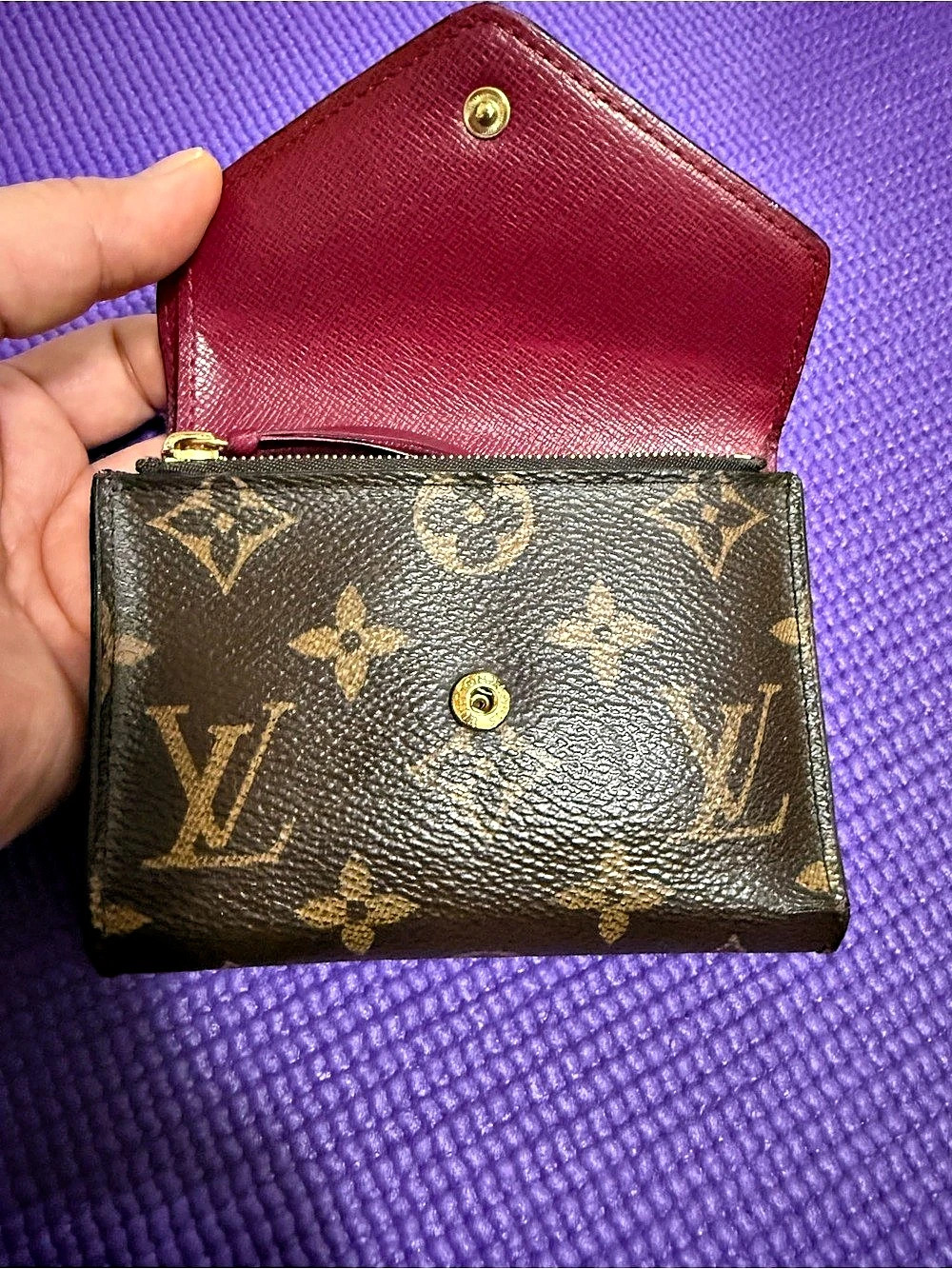 Louis Vuitton Victorine Wallet Monogram Brown & Maroon